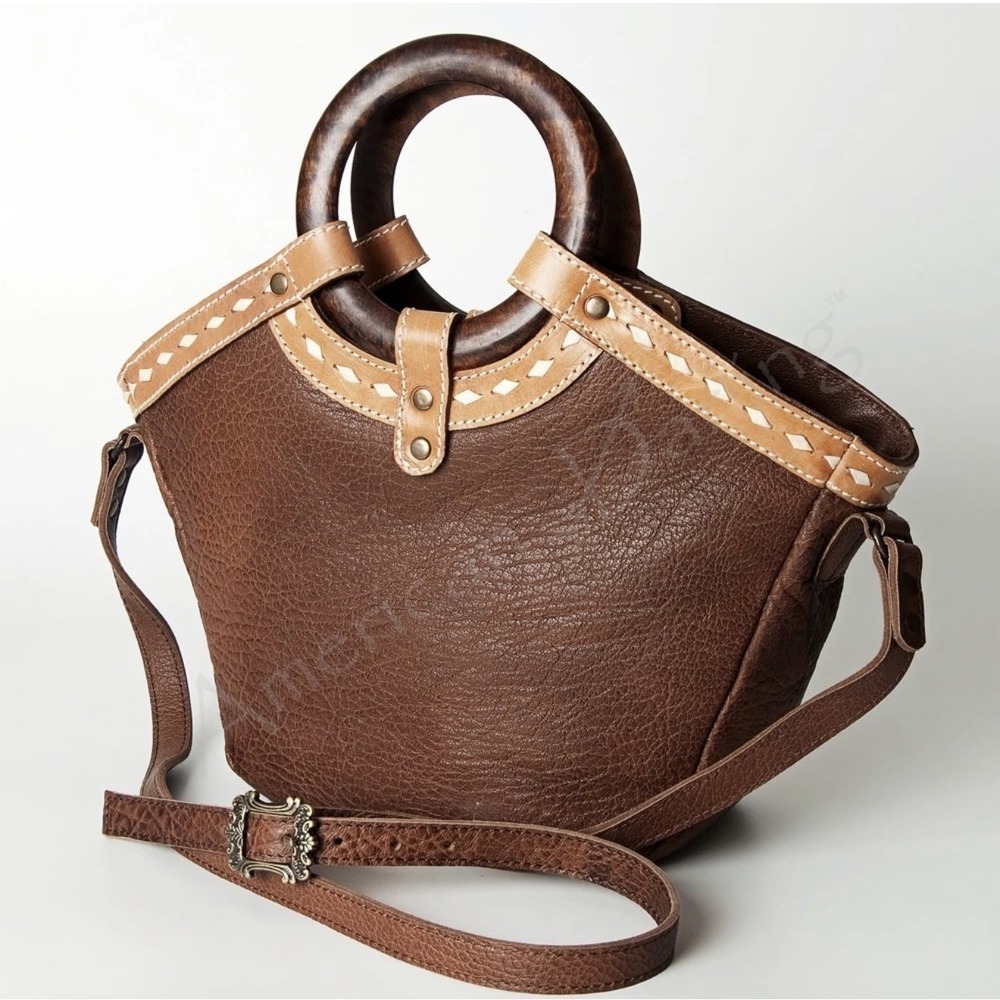 AD American Darling Western Leather Purse Tote Bag w/ Buck stitch Boho Cowgirl